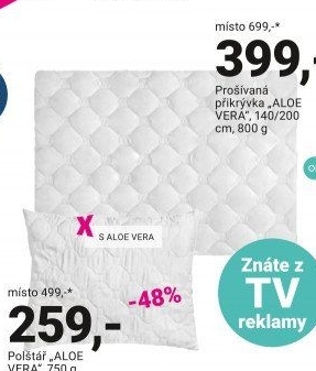 PROŠÍVANÁ PŘIKRÝVKA „ALOE VERA“