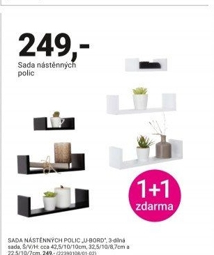 SADA NÁSTĚNNÝCH POLIC „U-BORD“