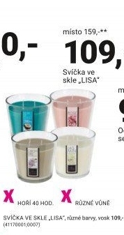 SVÍČKA VE SKLE „LISA“