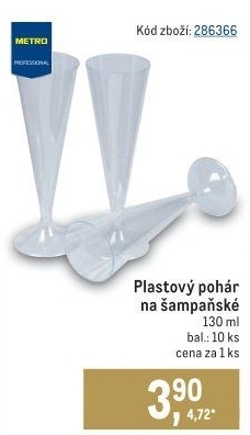 Plastová sklenice na šampaňské Metro Chef