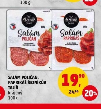 SALÁM POLIČAN, PAPRIKÁŠ ŘEZNÍKŮV TALÍŘ