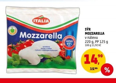 SÝR MOZZARELLA v nálevu 220 g