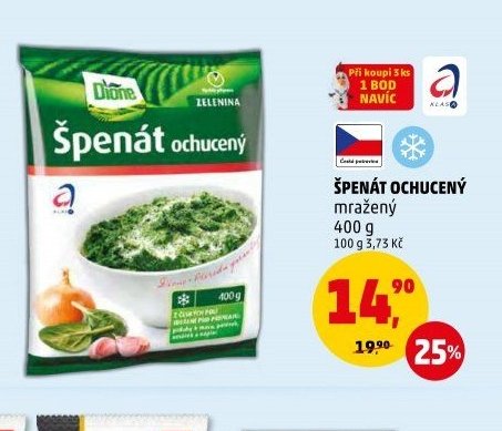 Dione Špenát ochucený mražený 400 g