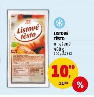 Listové těsto mražené 400 g