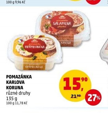 Pomazánka Karlova Koruna různé druhy 135 g