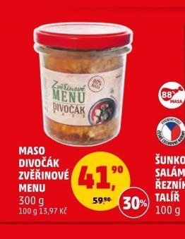 MASO DIVOČÁK ZVĚŘINOVÉ MENU