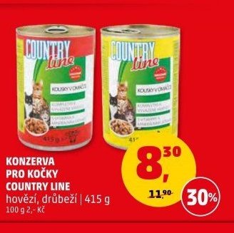 KONZERVA PRO KOČKY COUNTRY LINE hovězí, drůbeží | 415 g