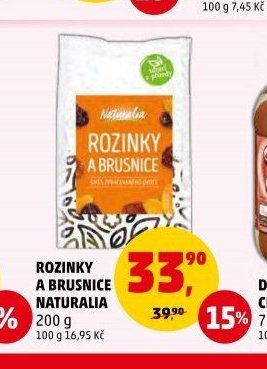 ROZINKY A BRUSNICE NATURALIA