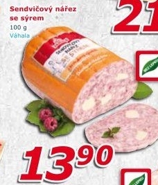 Nářez sendvičový se sýrem Váhala