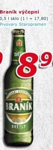 Pivo světlé výčepní 10° Braník