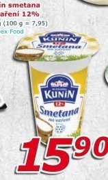 Smetana na vaření Kunín 12%