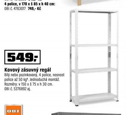 Kovový zásuvný regál