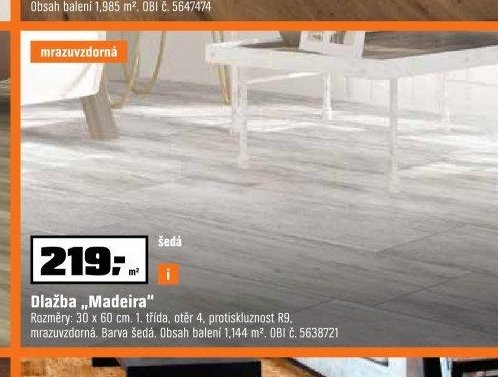 Dlažba Madeira šedá