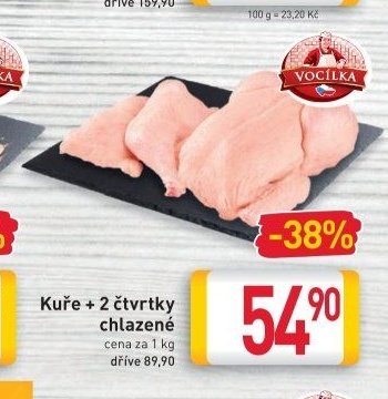 Kuře + 2 čtvrtky chlazené