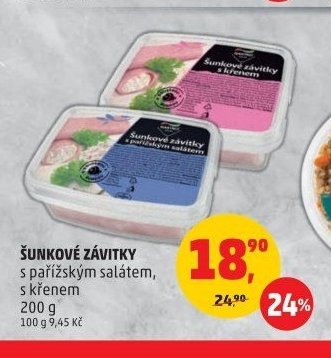 ŠUNKOVÉ ZÁVITKY s pařížským salátem, s křenem