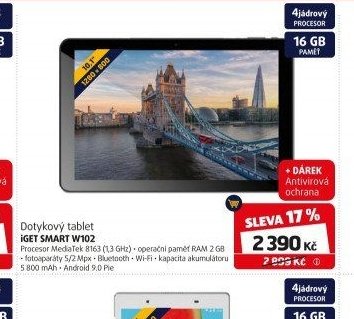 Dotykový tablet iGET SMART W102