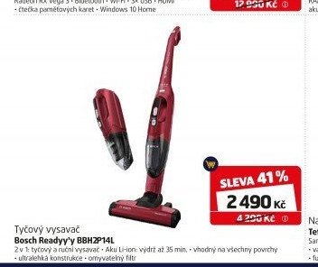Tyčový vysavač Bosch Readyy'y BBH2P14L