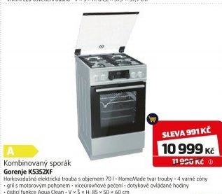 Kombinovaný sporák Gorenje K5352XF