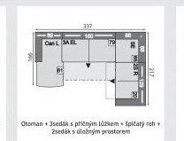Otoman + 3sedák s příčným lůžkem + špičatý roh + 2sedák s úložným prostorem - ASKO akcniletaky.com