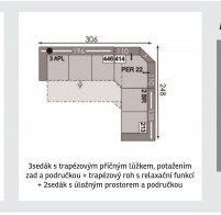 3sedák s trapézovým příčným lůžkem, potažením zad a područkou + trapézový roh s relaxační funkcí + 2sedák s úložným prostorem a područkou - ASKO akcniletaky.com