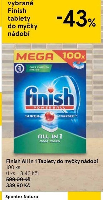 Finish All in 1 Tablety do myčky nádobí