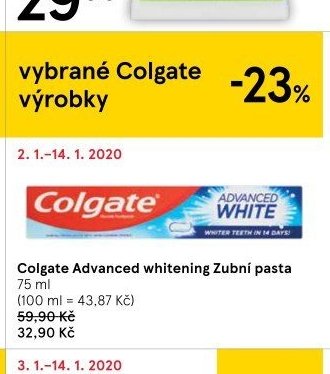 Colgate Advanced whitening Zubní pasta