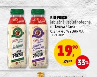 RIO FRESH jablečná, jablečnořepná, mrkvová šťáva