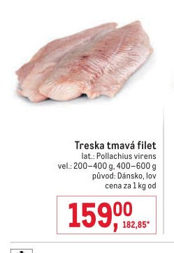 Treska tmavá filet