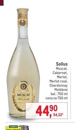Sollus Muscat, Cabernet, Merlot, Merlot rosé, Chardonnay