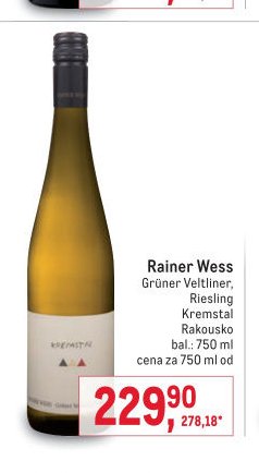 Rainer Wess Grüner Veltliner, Riesling