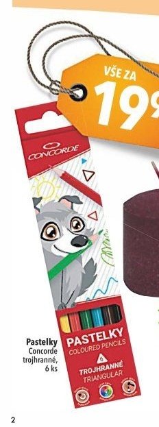 Pastelky Concorde trojhranné, 6 ks