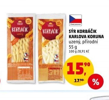 Sýr korbáčik Karlova Koruna