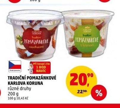 Tradiční pomazánkové Karlova Koruna