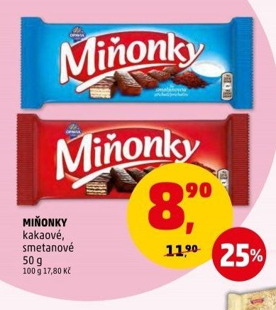 Miňonky kakaové, smetanové