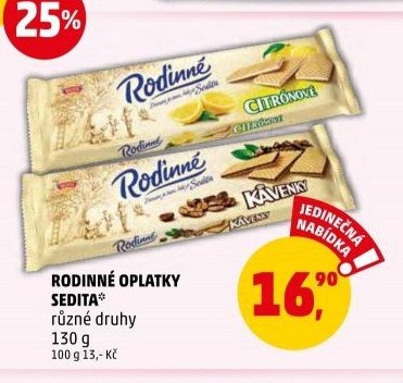 Rodinné oplatky Sedita různé druhy