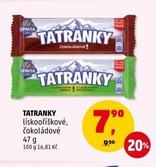Tatranky lísko oříškové, čokoládové
