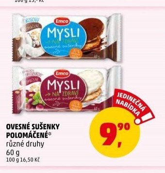 Ovesné sušenky polomáčené různé druhy
