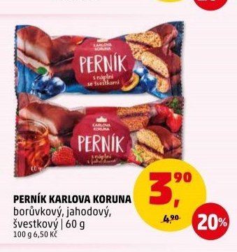 Perník Karlova Koruna borůvkový, jahodový, švestkový