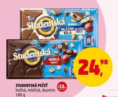 Studentská pečeť hořká, mléčná, duomix 180 g