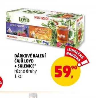DÁRKOVÉ BALENÍ ČAJŮ LOYD + SKLENICE