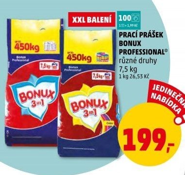 PRACÍ PRÁŠEK BONUX PROFESSIONAL různé druhy