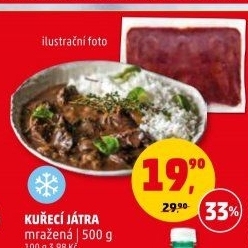 Játra kuřecí mražená