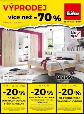 akční leták Kika nábytek 13.1.2020-2.2.2020