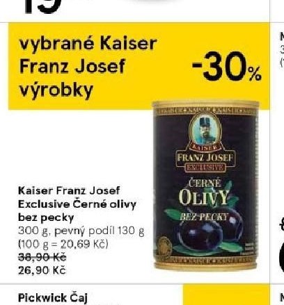 Kaiser Franz Josef Exclusive Černé olivy bez pecky