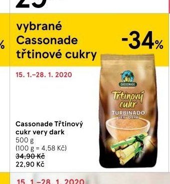 Cassonade Třtinový cukr very dark