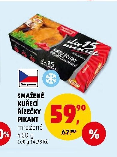 Smažené kuřecí řízečky pikant 400 g