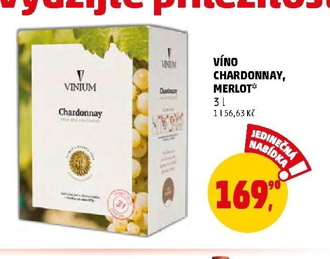 VÍNO CHARDONNAY, MERLOT