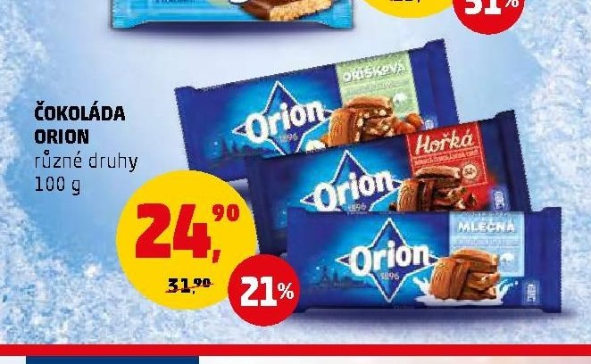 ČOKOLÁDA ORION různé druhy 100 g
