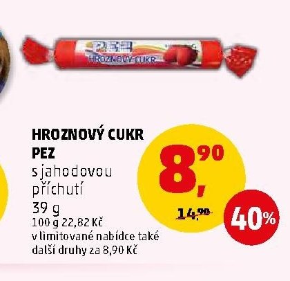 HROZNOVÝ CUKR PEZ s jahodovou příchutí