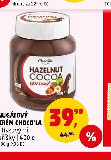 NUGÁTOVÝ KRÉM CHOCO'LA s lískovými oříšky